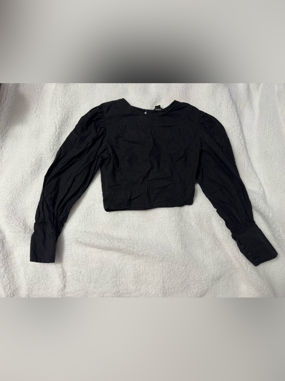 Forever 21 Black Long-Sleeve Crop top